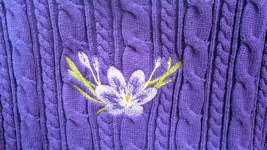 Crocus on Cable Knit Sweater